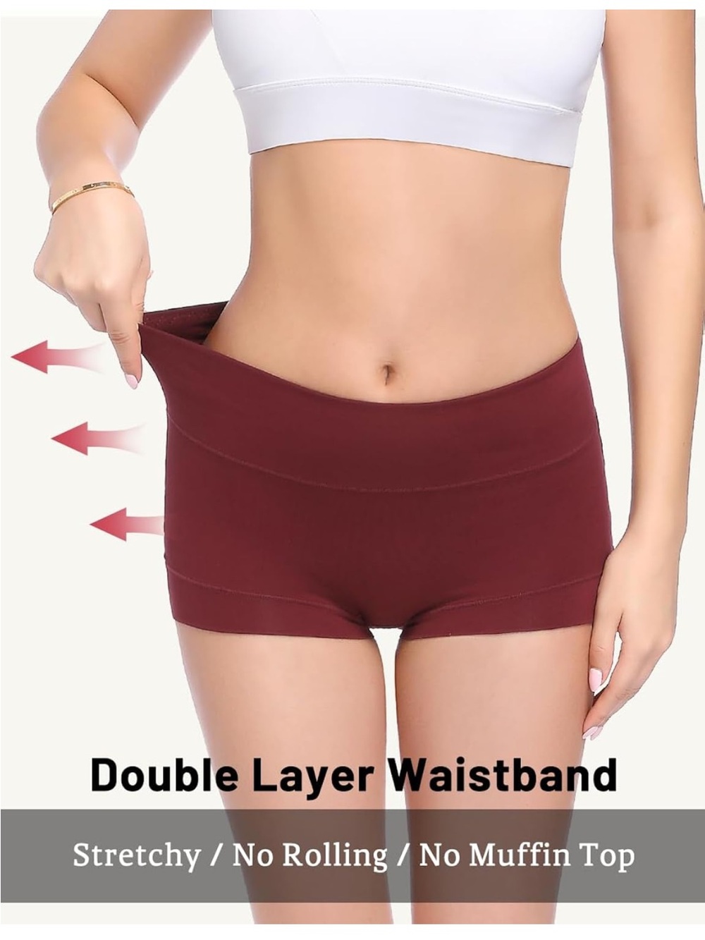 Molasus Womens High Waist Cotton Boyshort Underwear 5-Pack Small Multicolor NEW - Picture 4 of 10
